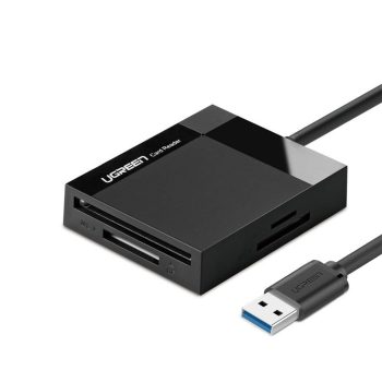   UGREEN CR125 4 az 1-ben USB 3.0 kártyaolvasó 0.5m, fekete (30333B)