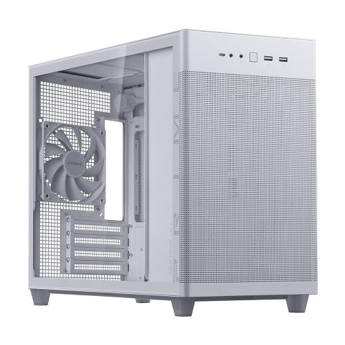 ASUS Prime AP201 Tempered Glass táp nélküli ablakos MicroATX ház fehér (90DC00G3-B39010)