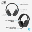 Logitech Zone Vibe 100 zajszűrős mikrofonos vezeték nélküli headset szürke (981-001213)
