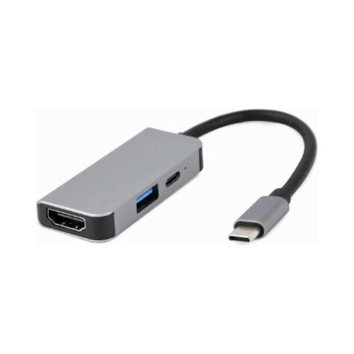 Gembird Multi Port Adapter USB Type C 3in1 USB hub ezüst (A-CM-COMBO3-02)