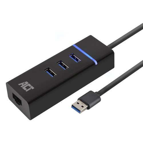 ACT USB Hub 3.2 3 portos fekete (AC6310 )