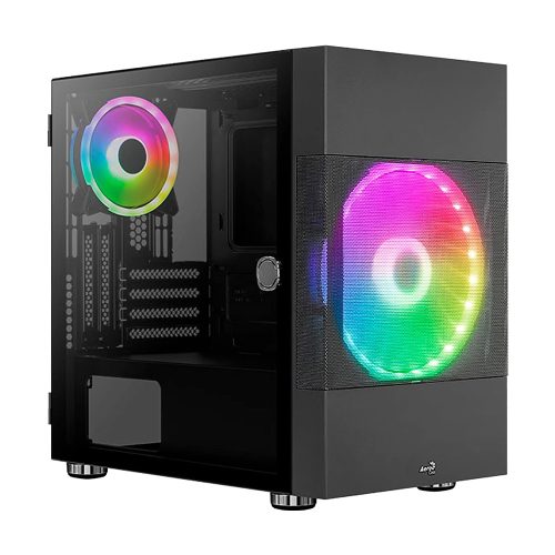 AeroCool Atomic (Atomic-G-BK-v1) táp nélküli ablakos Micro ATX ház fekete (ACCS-PV26023.11)