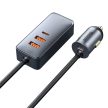 BASEUS SHARE TOGETHER AUTÓS TÖLTŐ - 2XUSB + 2XTYP C - QC PD 3.0 120W (CCBT-A0G) SZÜRKE