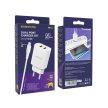 BOROFONE BN2 SUPER FALI TÖLTŐ - 2XUSB - 2.1A USB-LIGHTNING KÁBELLEL, FEHÉR