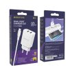 BOROFONE BN2 SUPER FALI TÖLTŐ - 2XUSB - 2.1A USB-C TÍPUSÚ KÁBELLEL, FEHÉR