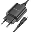 BOROFONE BN1 INNOVATÍV FALI TÖLTŐ - USB - 2.1A USB-C TÍPUSÚ KÁBELLEL, Fekete