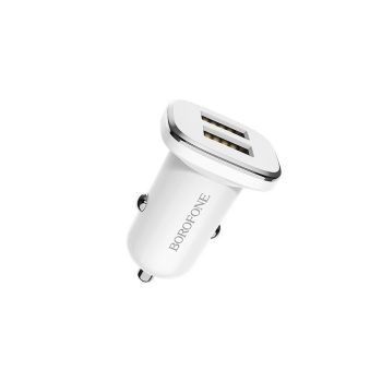   BOROFONE BZ12 LASTING POWER AUTÓS TÖLTŐ - 2XUSB - 2,4A FEHÉR