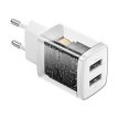 BASEUS COMPACT FALI TÖLTŐ - 2XUSB - 10,5 W (CCXJ010202) FEHÉR