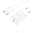 BOROFONE BN6 TEREPI FALI TÖLTŐ - C TÍPUS - QC 3.0 PD 20W C-TÍPUSÚ C TÍPUSÚ KÁBELLEL FEHÉR