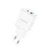 BOROFONE BN7 FALI TÖLTŐ - USB + TYPE C - QC 3.0 PD 20W FEHÉR