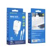 BOROFONE BN7 FALI TÖLTŐ - USB + TYPE C - QC 3.0 PD 20W, TYPE C - LIGHTNING KÁBEL FEHÉR