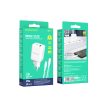 BOROFONE BN7 FALI TÖLTŐ - USB + TYPE C - QC 3.0 PD 20W C-TÍPUSÚ C TÍPUSÚ KÁBELLEL FEHÉR