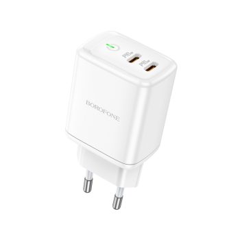   BOROFONE BN9 REACHER FALI TÖLTŐ - 2XTYP C - QC 3.0 PD 35W FEHÉR