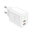 BOROFONE BN9 REACHER FALI TÖLTŐ - 2XTYP C - QC 3.0 PD 35W FEHÉR