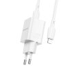 BOROFONE BN13 SAFETY GAN HÁLÓZATI TÖLTŐ - C TÍPUS - PD 30W, C TÍPUSTÓL LIGHTNING KÁBELIG FEHÉR