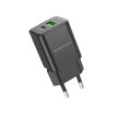 BOROFONE BN14 ROYAL GAN FALI TÖLTŐ - USB + TYPE C - QC 3.0 PD 30W Fekete