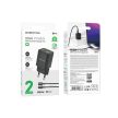 BOROFONE BN14 ROYAL GAN FALI TÖLTŐ - USB + TYPE C - QC 3.0 PD 30W, TYPE C-LIGHTNING KÁBEL Fekete