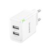 BOROFONE BN15 HÁLÓZATI TÖLTŐ - 2XUSB - 2.1A FEHÉR