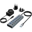 Akasa Connect 7 IPS 7portos kapcsolós USB Hub (AK-HB-21BKCM)