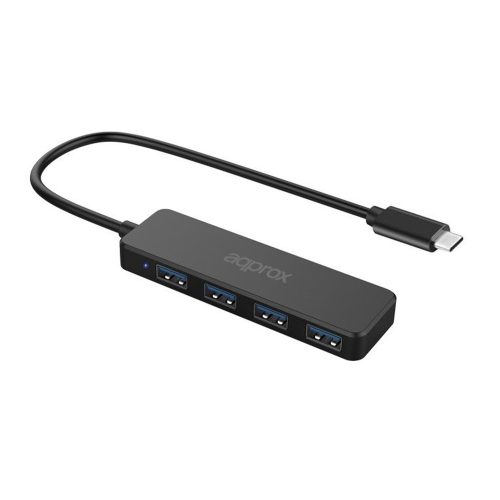 Approx 4 portos USB 3.0 Hub fekete (APPC54)