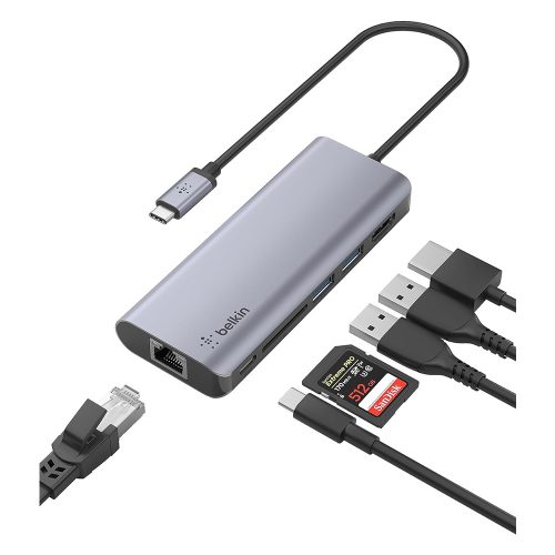 Belkin USB-C 6 az 1ben többportos adapter szürke (AVC008BTSGY)