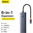 Baseus 6 az 1-ben Hub USB-C HDMI4K@60Hz+4xUSB 3.0+PD szürke (B00052807813-01)