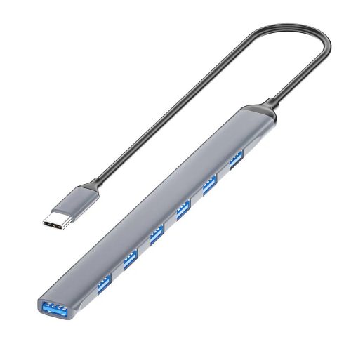 BlackBird USB 3.0 HUB 7 portos aluminium ház ezüst (BH1468)