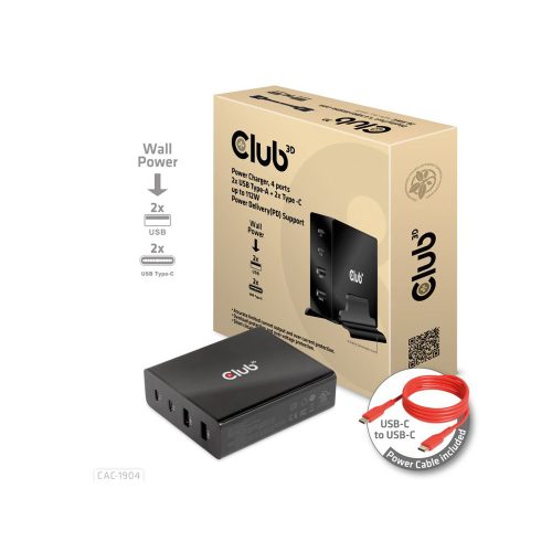 Club3D 4 portos 12W USB HUB (CAC-1904)