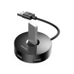 Baseus 4 az 1-ben USB - USB 3.0 hub + 3x USB 2.0 15cm fekete (CAHUB-F01)
