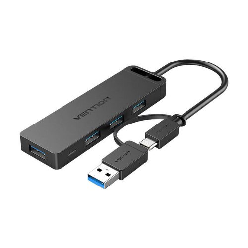 Vention USB 3.0 4 portos 2in1 HUB 0,15m fekete (CHTBB)