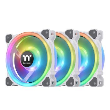   Thermaltake Riing Trio 12 RGB Radiator TT Premium Edition ventilátor 3db fehér (CL-F126-PL12SW-A)