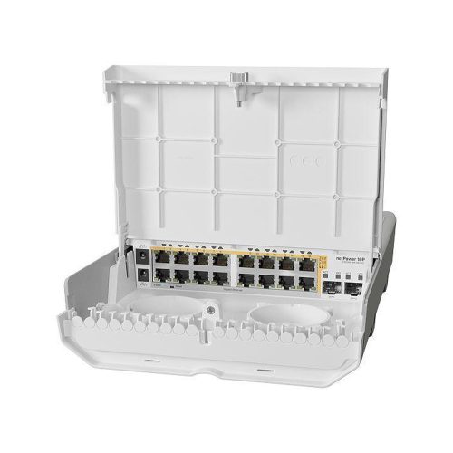 MikroTik netPower 16 portos kültéri PoE switch (CRS318-16P-2S+OUT)