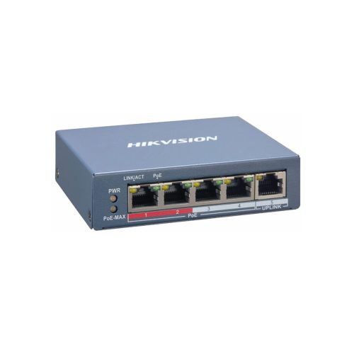 Hikvision 10/100 4x PoE + 1x gigabit combo menedzselhető switch (DS-3E1105P-EI)
