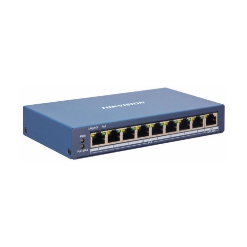 Hikvision 10/100 8x PoE + 1x gigabit menedzselhető switch (DS-3E1309P-EI)
