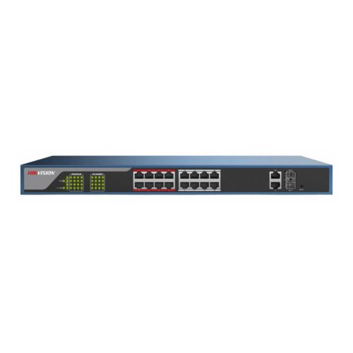 Hikvision 10/100 16x PoE + 2x gigabit combo menedzselhető switch (DS-3E1318P-EI)