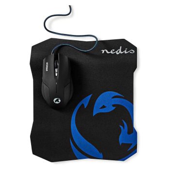   Nedis GMMP110BK optikai Gaming egér és egérpad fekete-kék