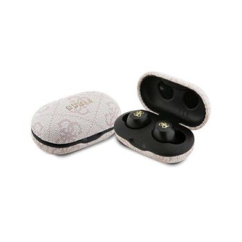   GUESS METAL LOGO bluetooth fülhallgató SZTEREO (v5.3, TWS, mikrofon, zajszűrő, IPX5 vízálló + töltőtok) RÓZSASZÍN