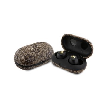   GUESS METAL LOGO bluetooth fülhallgató SZTEREO (v5.3, TWS, mikrofon, zajszűrő, IPX5 vízálló + töltőtok) BARNA