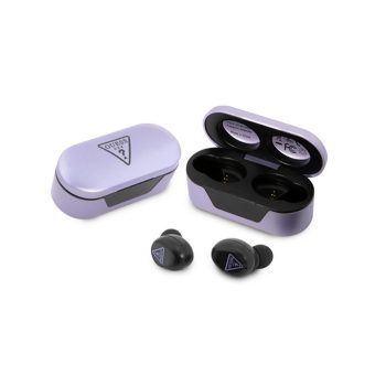   GUESS TRIANGLE bluetooth fülhallgató SZTEREO (v5.0, TWS, mikrofon, zajszűrő, IPX5 vízálló + töltőtok) LILA