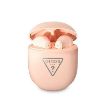   GUESS bluetooth fülhallgató SZTEREO (v5.0, TWS, mikrofon, vízálló + töltőtok) RÓZSASZÍN