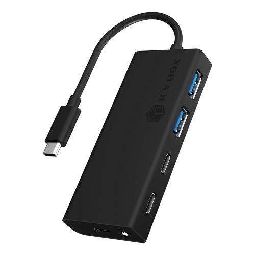 RaidSonic ICY BOX IB-HUB1426-CPD 4-portos USB-C/A hub fekete (IB-HUB1426-CPD)