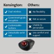 Kensington Orbit vezeték nélküli Trackball görgető gyűrűvel fekete (K70992WW)