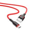 BOROFONE BX63 CHARMING KÁBEL - USB-MICRO USB - 2.4A 1 MÉTER Fekete-PIROS