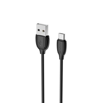   BOROFONE BX19 ELŐNYÖS KÁBEL - USB-MICRO USB - 2,4A 1 MÉTER Fekete