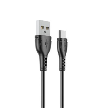   BOROFONE BX51 TRIUMPH KÁBEL - USB A C TÍPUSHOZ - 3A 1 MÉTER Fekete