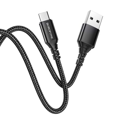 BOROFONE BX54 ULTRA BRIGHT KÁBEL - USB-MICRO USB - 2.4A 1 MÉTER Fekete