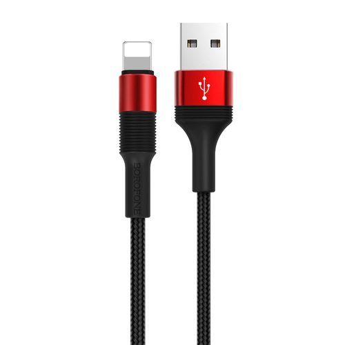 BOROFONE BX21 KIVÁLÓ KÁBEL - USB-LIGHTNING - 2,4A 1 MÉTER PIROS