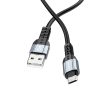 BOROFONE BX64 SPECIÁLIS SZILIKON KÁBEL - USB-MICRO USB - 3A 1 MÉTER Fekete