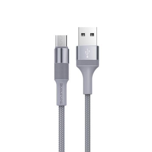 BOROFONE BX21 KIVÁLÓ KÁBEL - USB-MICRO USB - 2,4A 1 MÉTER SZÜRKE