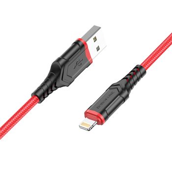   BOROFONE BX67 KÁBEL - USB A LIGHTNINGHEZ - 2,4A 1 MÉTER PIROS
